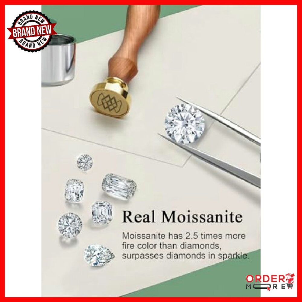 Adjustable Moissanite Engagement Ring Sterling Si… - image 5